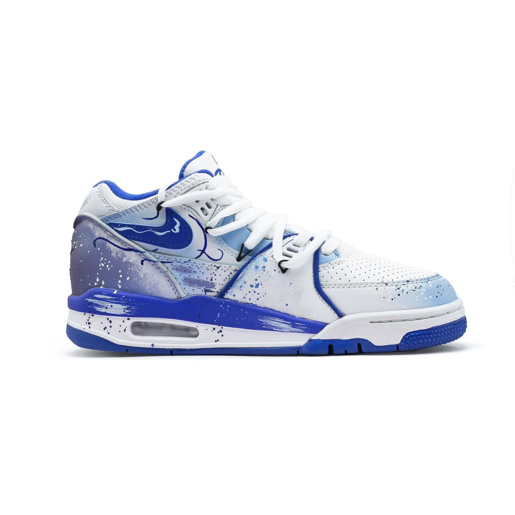 Nike Кроссовки Air Flight 89 Винтажные Баскетбольные Мужские Низкие Синий/Белый FZ3045-100(Команда1027-)