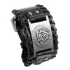 Jewelry Nordic Viking Totem Triangle Energy Bracelet Men's Creative Leather Bracelet Personality Retro Braided Bracelet