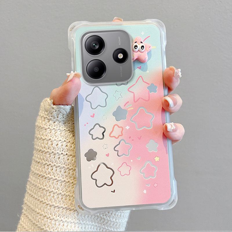 KEYSION Crossbody Strap Phone Case for Redmi Note 14 4G 5G Cute Cartoon Long Lanyard Mirror Shockproof Cover for Redmi Note 14 5G