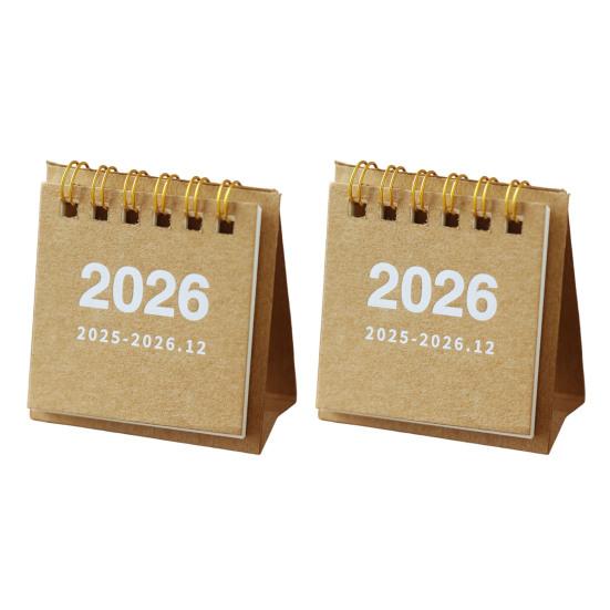 2 шт. Мини настольный календарь Окт. 2025-дек.. 2026 14-месячный планер Настольный Маленький Настольный Перекидной Календарь на двойной спирали для дома и офиса