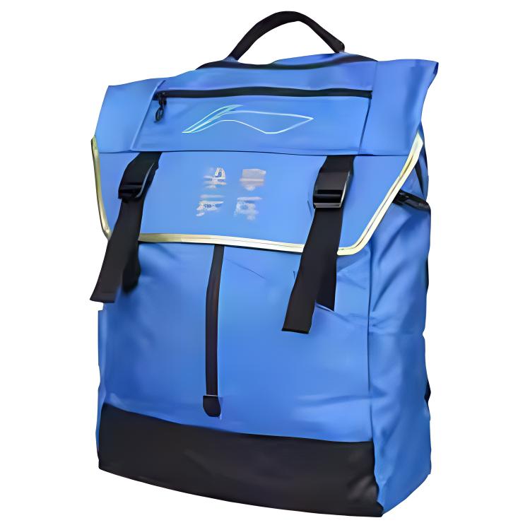Li Ning Table Tennis Series Large Capacity Waterproof Casual Polyester Sports Backpack Unisex Backpack Crystal-Blue ABSS071-2