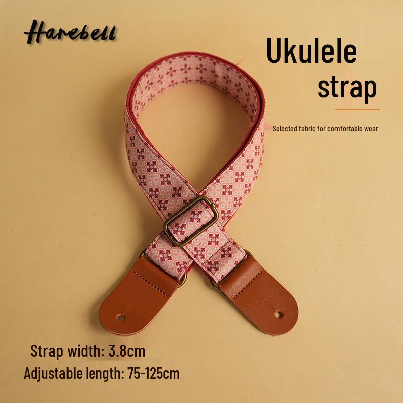 Red Plaid Adjustable Cotton Guitar Strap with Buckle (PO-103)