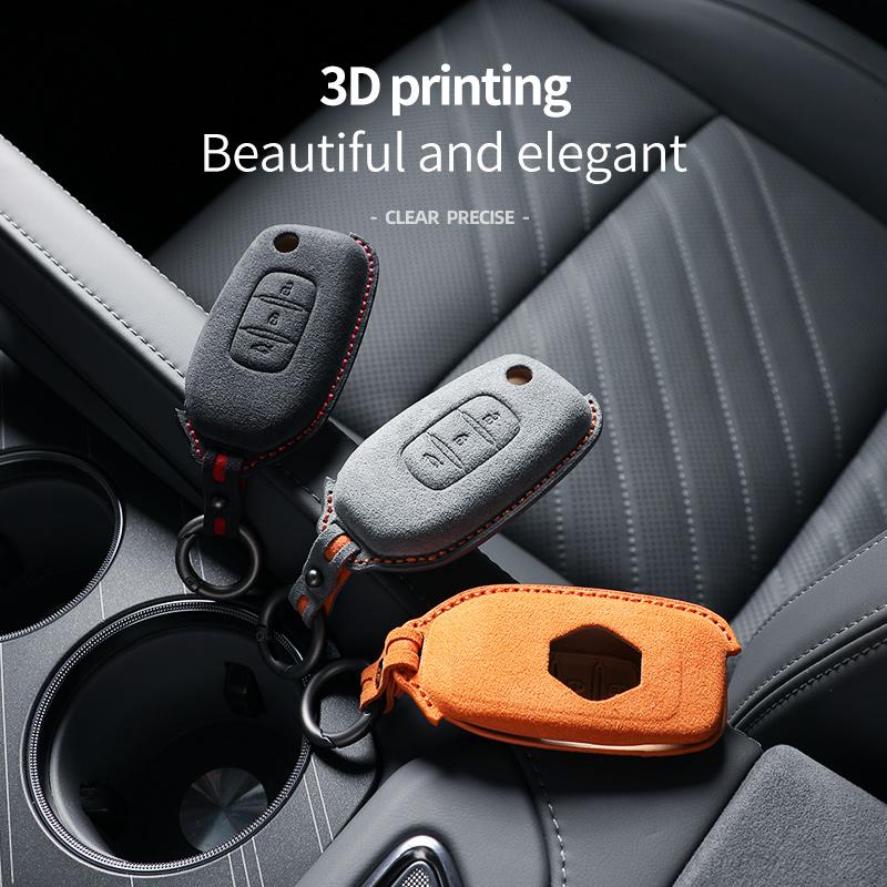 Чехол-брелок для ключа автомобиля Оболочка Для Renault Megane 3 Dacia Duster Kadjar Captur Symbol 3 кнопки Koleos Алькантара Защитный чехол для автомобильного пульта