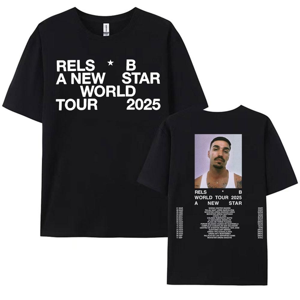 Rapper RELS B Skinny Flakk 2025 Tour Tshirt Unisex Clothing Fashion Hip Hop Punk Street Tshirts Unisex High Quality Cotton T Shirt
