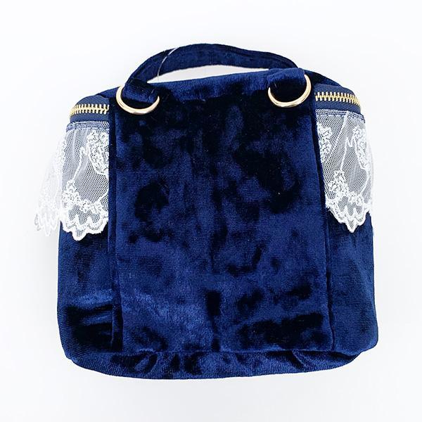 Moomin Lace and Velour 2way Vanity Bag (Navy) Little My MOOMIN