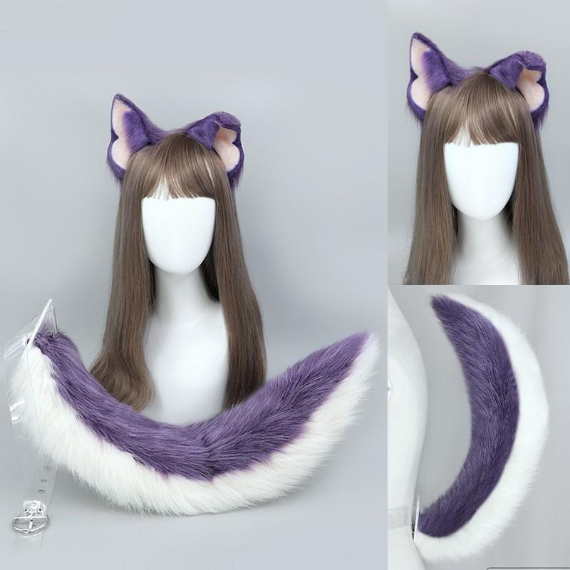 Shoto Anime Cosplay Headband With Dog Ears Tail Set - Handmade Fabric Accessory Sweet Kawaii Style