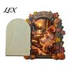 Fall Home Decor Accents Elf Wooden Door Halloween Decor, 2D Fairy Mouse Miniature Wall Autumn Harvest Tale Hanging, Rustic Shelf Ornament for