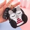 Wallet Women PU Leather Cartoon Owl Clerk School Bag Pendant Key Bag Car Key Chain Owl Coin Purse