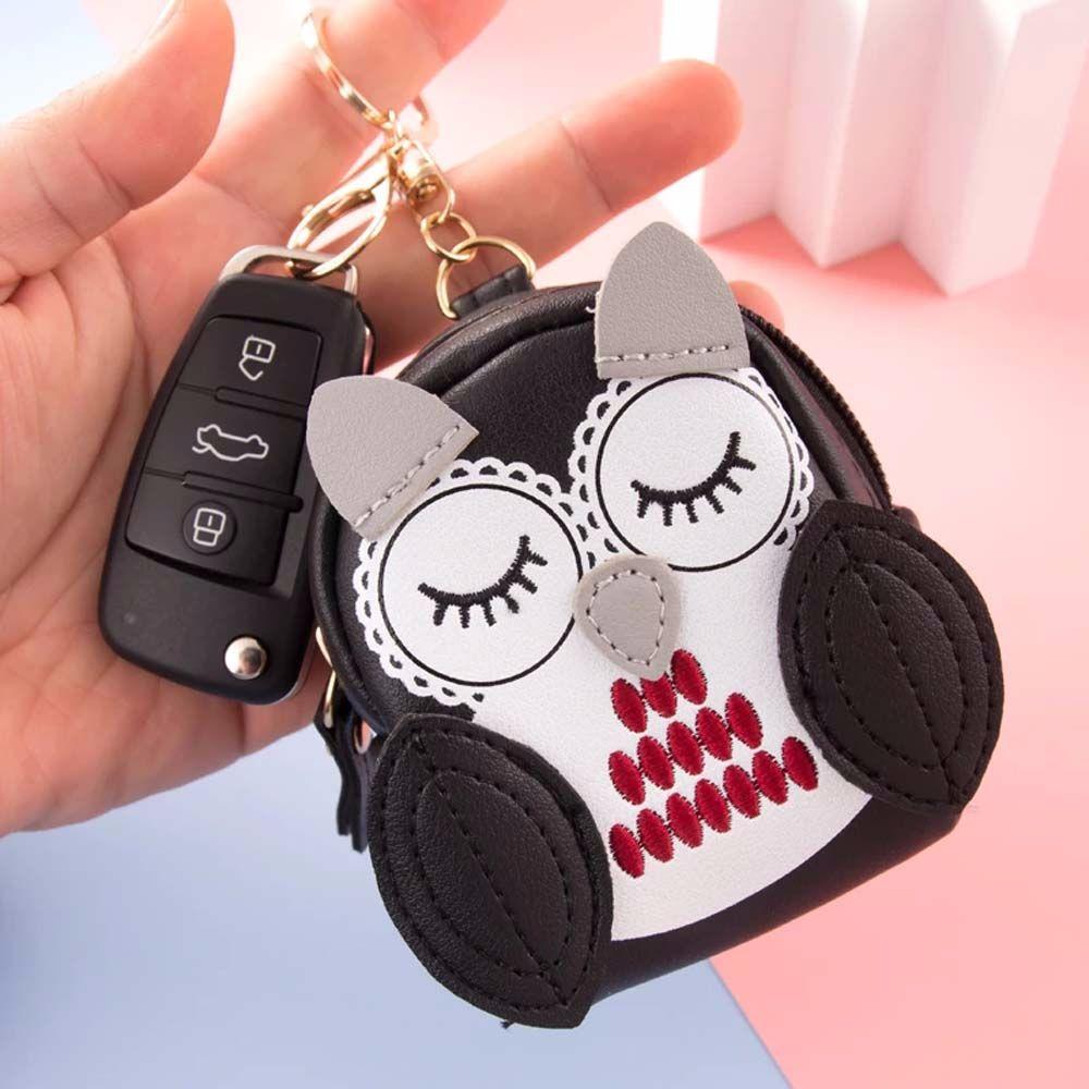 Wallet Women PU Leather Cartoon Owl Clerk School Bag Pendant Key Bag Car Key Chain Owl Coin Purse