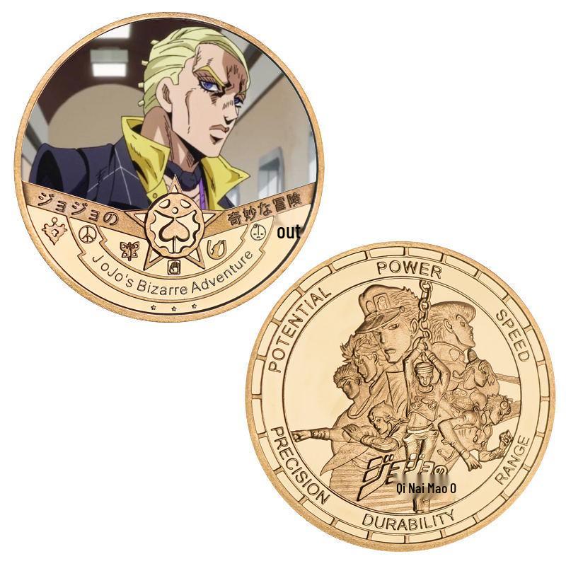 Коллекция значков из литого металла JoJo's Bizarre Adventure: Подарочная коробка с монетами в стиле аниме