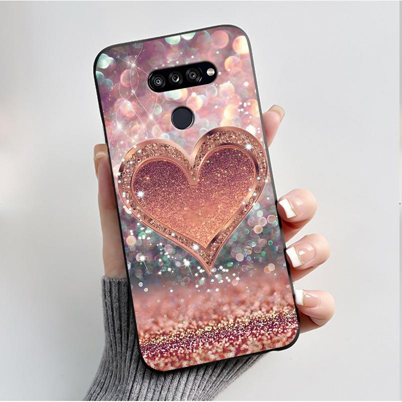 Soft Case For LG K50S K40S Phone Case LMX540HM LM-X540 LMX430HM LM-X430 Fashion Butterfly Flower Black Silicone Bumper Cover