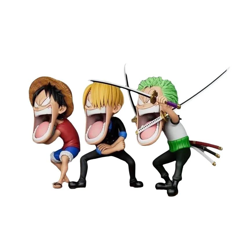 15 см Аниме One Piece Фигурки Луффи Санджи Манки Д. Луффи Ророноа Зоро Фигурка Действующие Фигурки Голодная Троица ПВХ Модель Аниме Идеальные Игрушки