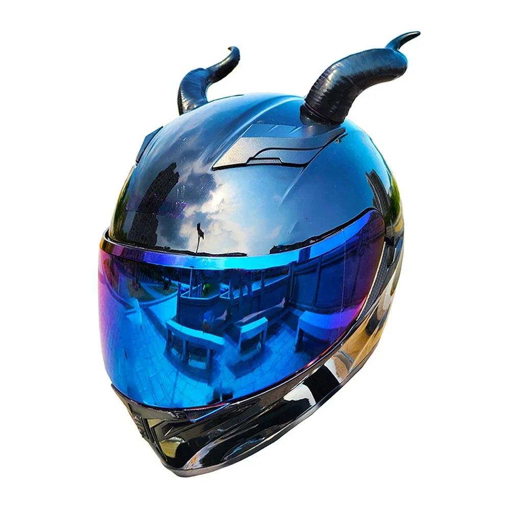 2PCS Motorcycle Helmet Devil's Horns Style Decoration Motorbike Helmet Accessories Stickers Cosplay Styling with Sucker Helmet Communication 7