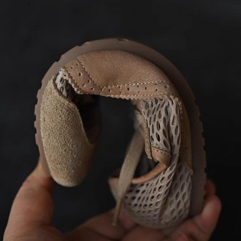 Fashion Women's Breathable Mesh Mesh Flat Shoes New Summer Round Toe Deep Mouth Front Lace-Up Soft Slip Anti-Sport Sneakers