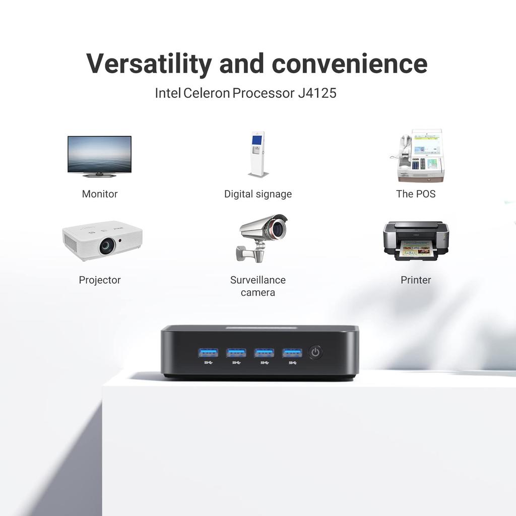 MINISFORUM GK41 Мини ПК Celeron J4125 DDR4 8 ГБ 256 ГБ SSD Компактный ПК Windows 11 Маленький компьютер DIY Карта Совместимость с двумя выходами для мониторов Легкий