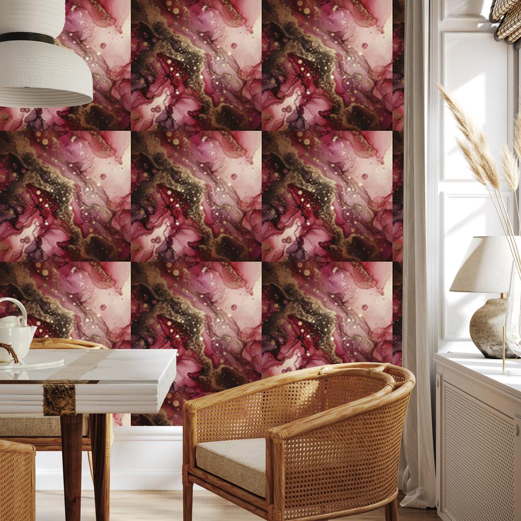Ink Red, Burgundy and Rust Wallpaper for Living Room and Bedroom 50x1000