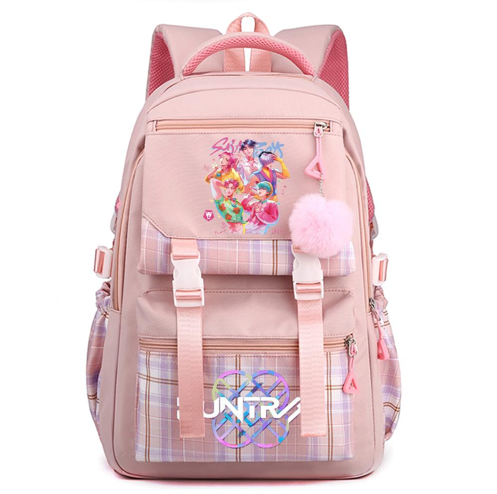 Anime Cartoon K-Pop Printed Large Capacity Backpack for Teenger Student Girl Boy Schoolbag Bookbag Kid Gift Women Waterproof Travel Bag Mochila