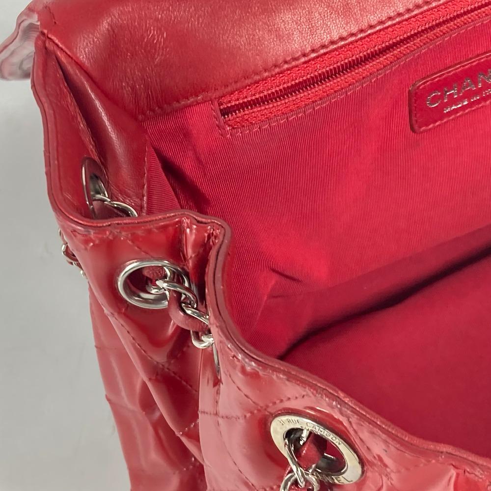 CHANEL CC Mark Lipstick Double Chain Crossbody Flap Bag Shoulder Bag Red/pink