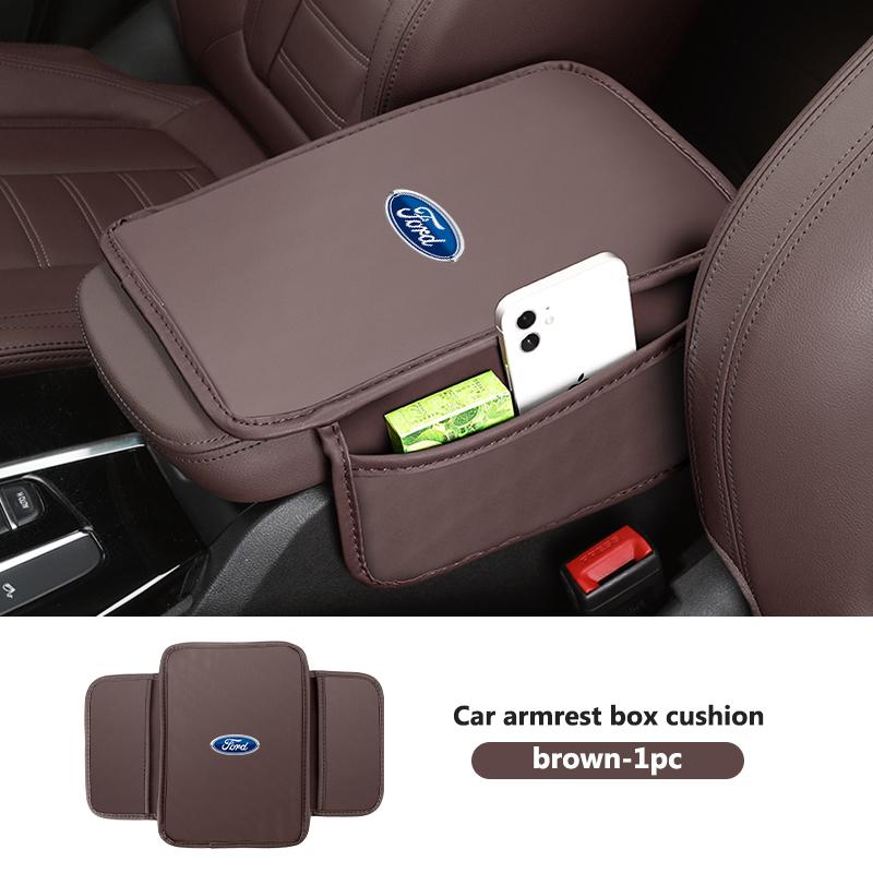 For Ford Nappa Leather Car Armrest Box Cushion Soft Sponge Interior Accessory Focus mk2 mk3 mk4 Fiesta Ranger Mondeo S-MAX Kuga