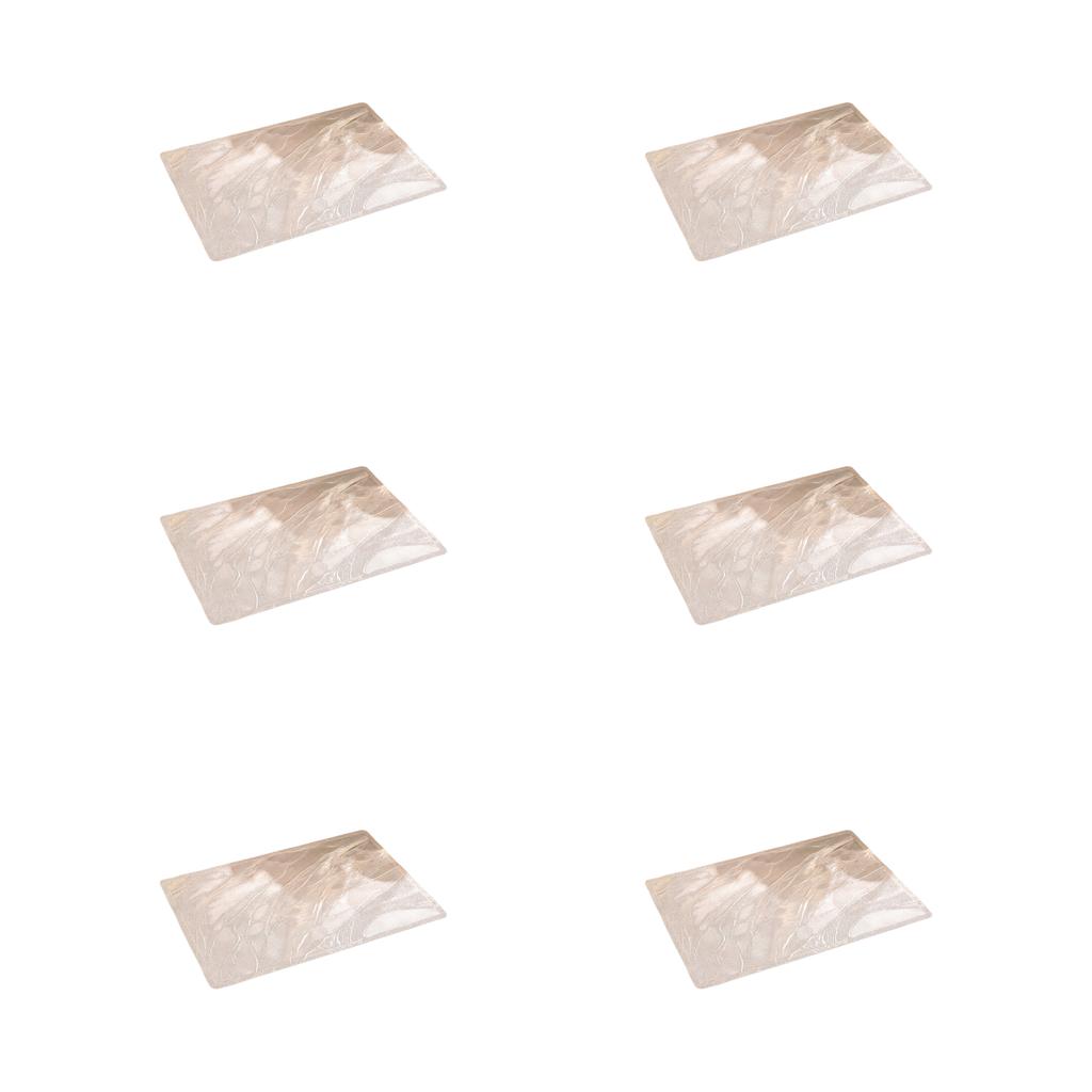 Waterproof Oil Resistant PVC Table Mats with Non Slip Backing Set of 6 Contemporary Rectangle Placemats for Dining