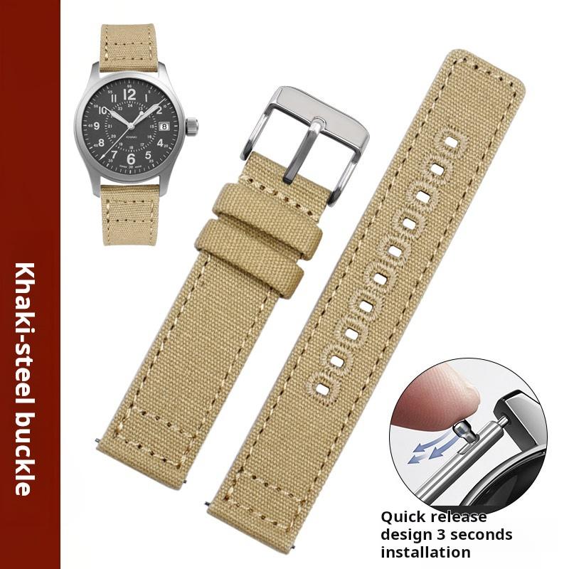20 мм 22 мм Быстросъемный Мужской Ремешок Для Часов Для Hamilton Khaki H68201993 Timex Citizen Замена Холщового Ремешка Серый Синий Нейлон