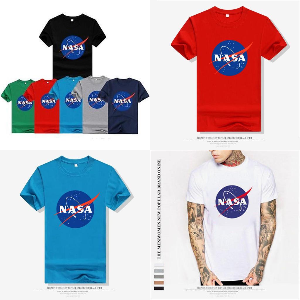 Usa Fashion Chic Nasa Retro Logo Vintage Look Space 80's Cotton T-shirt For Men