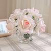 5 Heads Simulation Rose Flower Curled Edge Fake Flowers Birthday Decor