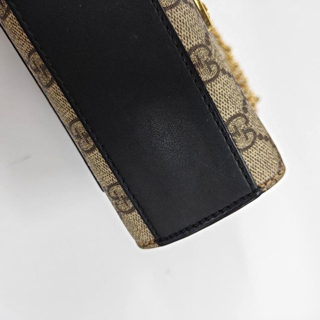 [Pre-Owned] Padlock Moonlight Treasure Box Series Metal Lock Logo Canvas And Leather Crossbody Bag Small - Good #BEMNT5