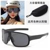 European and American outdoor sports cycling silver glasses, mountaineering night riding sunglasses, integrated protective windproof goggles,