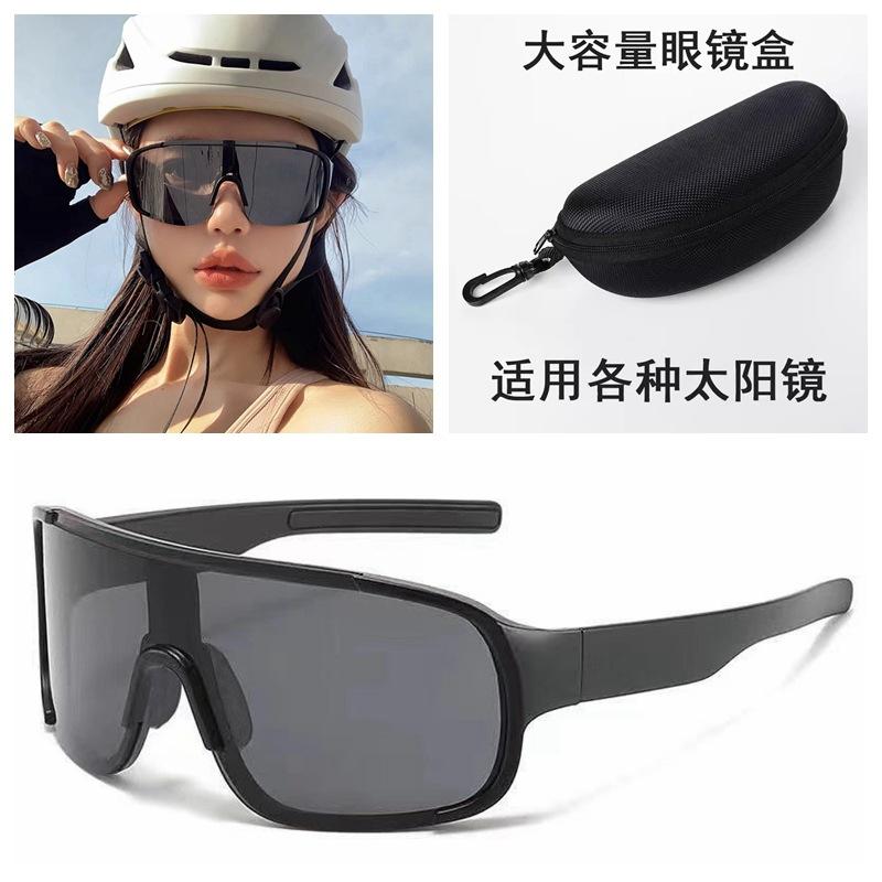 European and American outdoor sports cycling silver glasses, mountaineering night riding sunglasses, integrated protective windproof goggles,