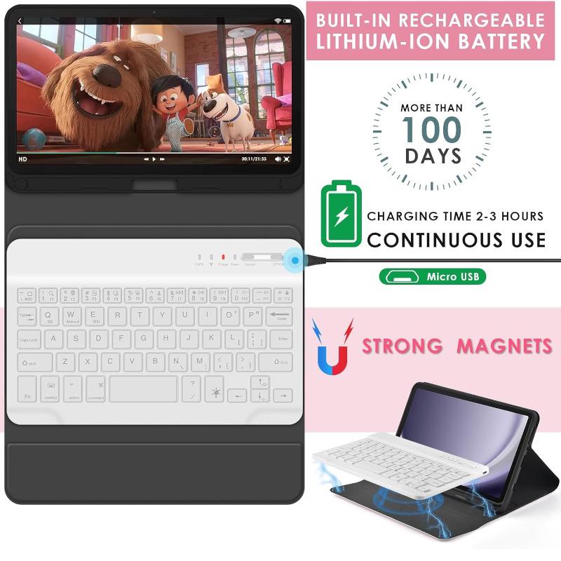2025 Samsung Tab S 11-дюймовый чехол-клавиатура с подсветкой Bluetooth и съемной магнитной крышкой