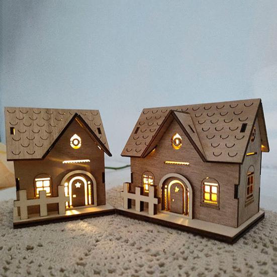 1 компл. Рождественский орнамент дома прочный теплый свет модель деревянного дома для домашнего праздника праздничное украшение