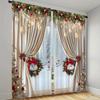 2pcs Set Luxury European Christmas Curtains With Golden Accents - Translucent, Easy Hang Rod Pocket Design for Living Room