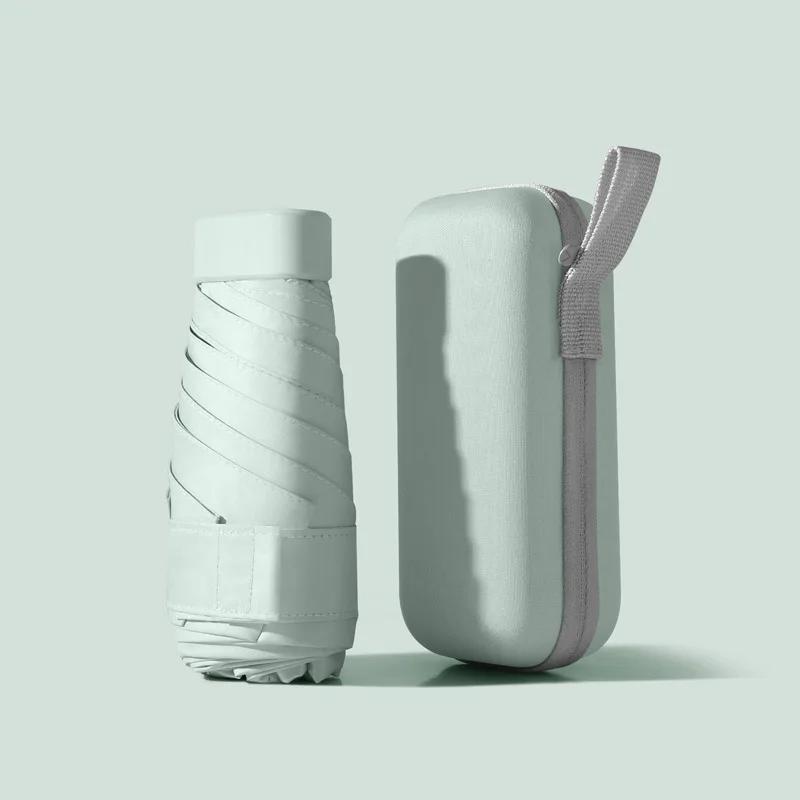 Мини складной солнцезащитный зонт для женщин, солнцезащитный козырек от солнца и ультрафиолета, небольшой портативный карманный зонтик от дождя и солнца