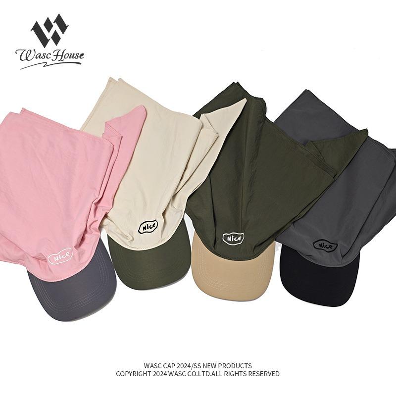 New Color Matching Headscarf Strap Cap Personalized Women's Summer Trend Fashion Letter Embroidery Sunscreen Hat