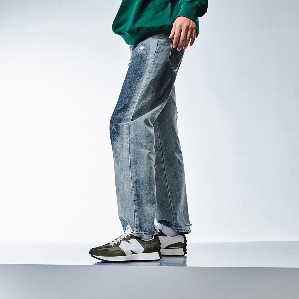New Balance 327 Хаки Белые Кроссовки Унисекс Зеленые U327LE