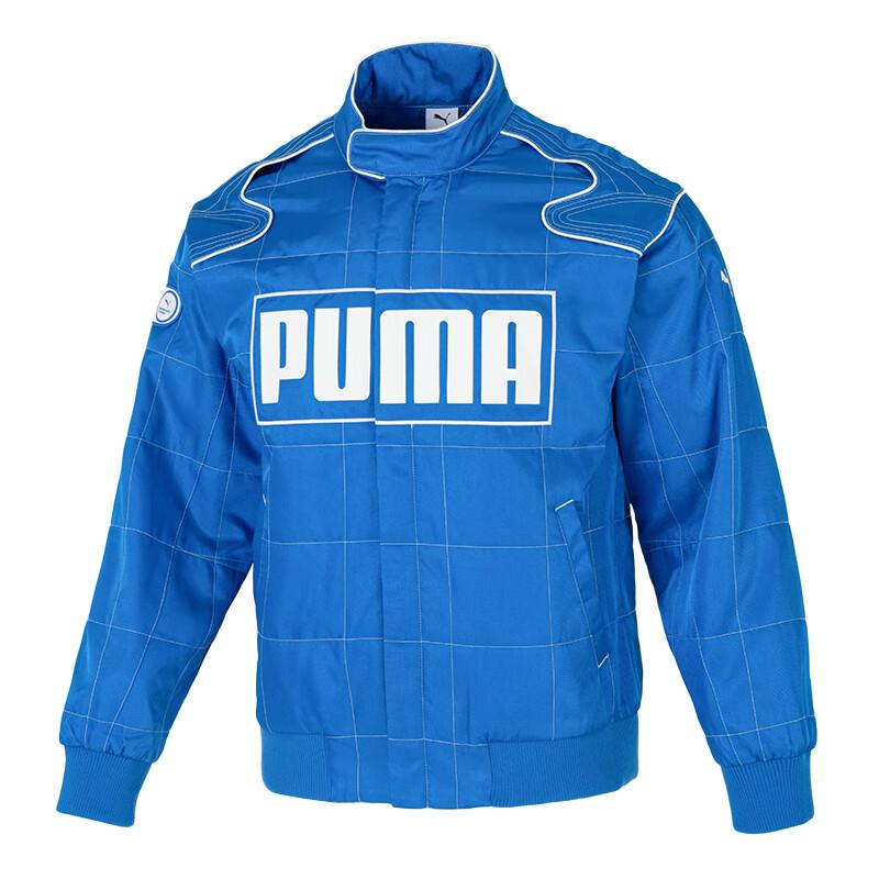 Puma Ss25 ветрозащитная теплая куртка с воротником-стойкой на молнии с длинным рукавом из хлопка, куртка унисекс, синяя 631974-58