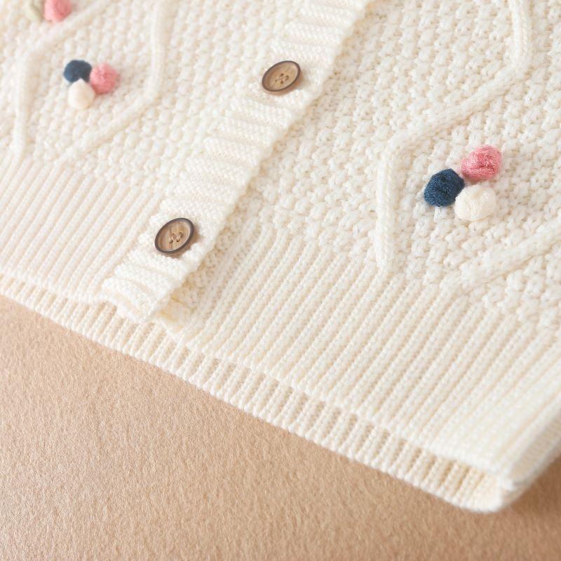 Детский свитер, осеннее пальто, вязаная одежда для маленьких девочек, вязаные милые кардиганы с длинными рукавами для девочек, хлопковые свитера для детей