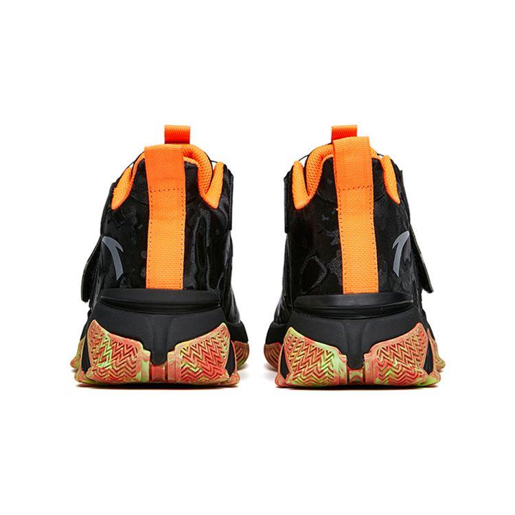 Anta Youth Childrens Sniper Comfortable Sports Non-Slip Shock Absorbing Wear-Resistant Casual Shoes Kids Casual Shoes Black Orange 312141102A-4