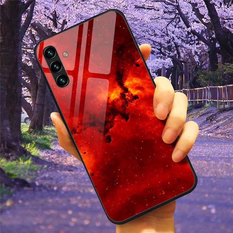 Для Samsung A34 A54 A14 A7 2018 Чехол GalaxyA54 Стекло Закаленное Жесткая Крышка Coque для Samsung Galaxy A34 5G GalaxyA34 Космос A 14