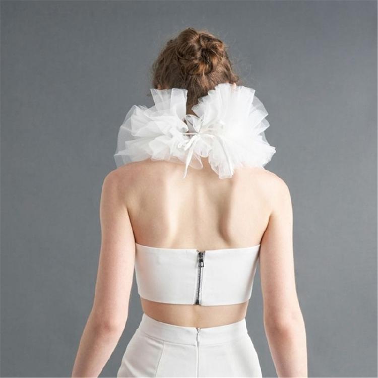 Классический многослойный белый сетчатый съемный воротник-жабо для женщин, винтажный викторианский воротник-гофры, клоунский чокер, реквизит