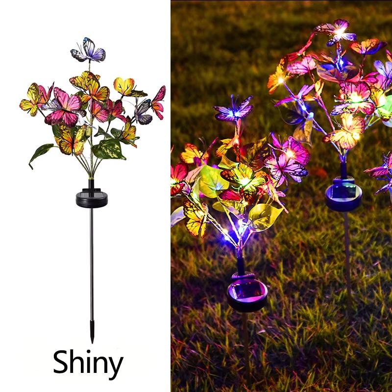 Solar Sunflower/Butterfly Flower Lights Outdoor Garden Landscape Waterproof LED Lawn Lampfor Yard Patio Christmas Party Decor