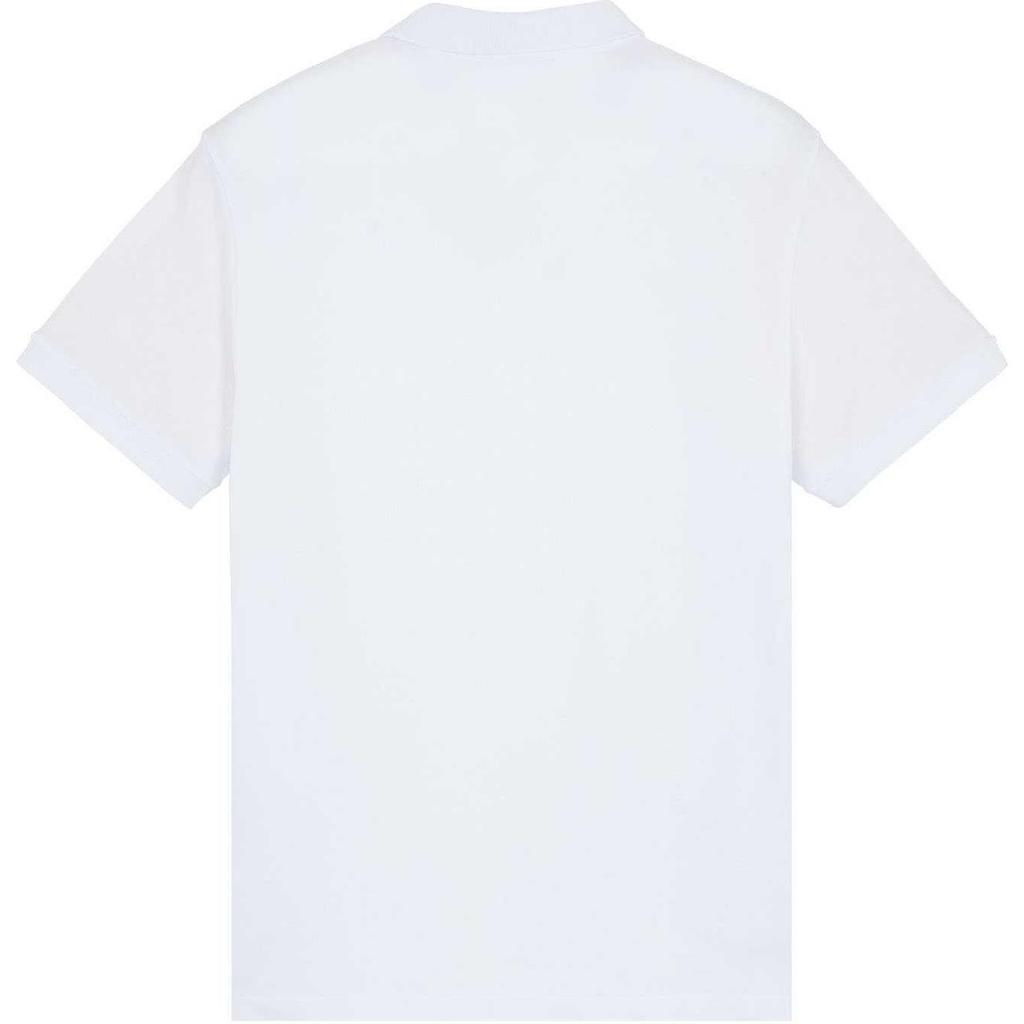 STONE ISLAND Однотонная рубашка-поло с принтом в виде пуговиц Мужские топы Белый 80152SC17-A0001