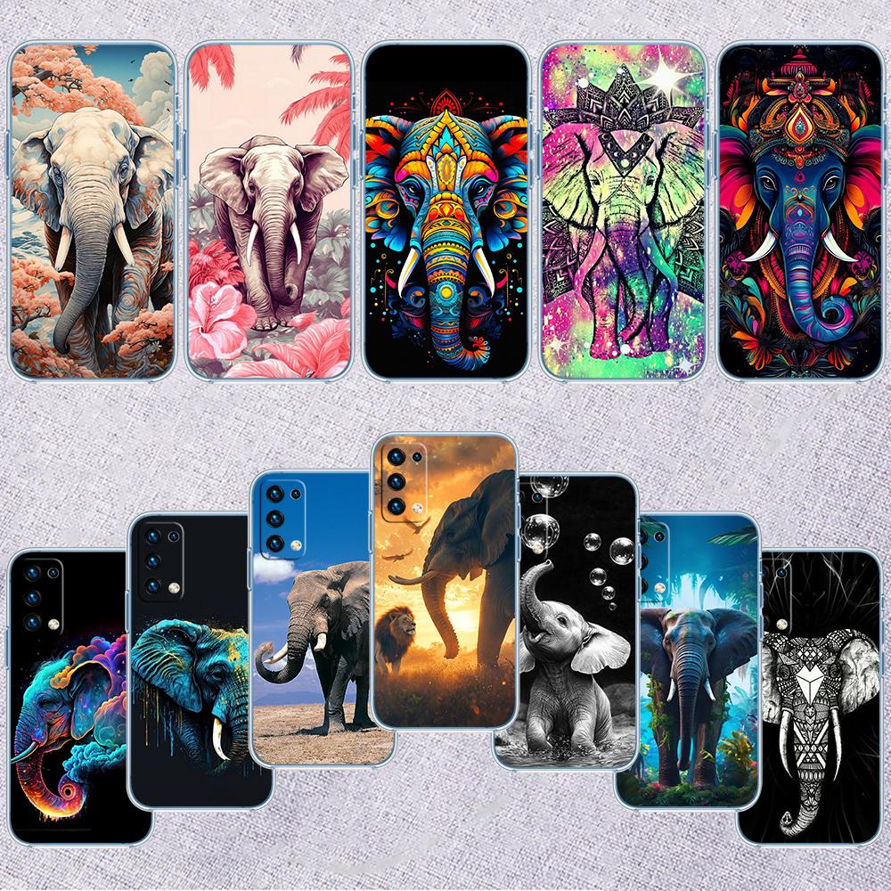 RP5 Animal Elephant Transparent Phone Case for Samsung Galaxy A04 A04S A14 A23 A34 A54 M23 M33 M52 M53