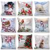 1 наволочка для украшения рождественской вечеринки с изображением зимнего снеговика и животных, набор подушек для украшения комнаты, подарок для дома