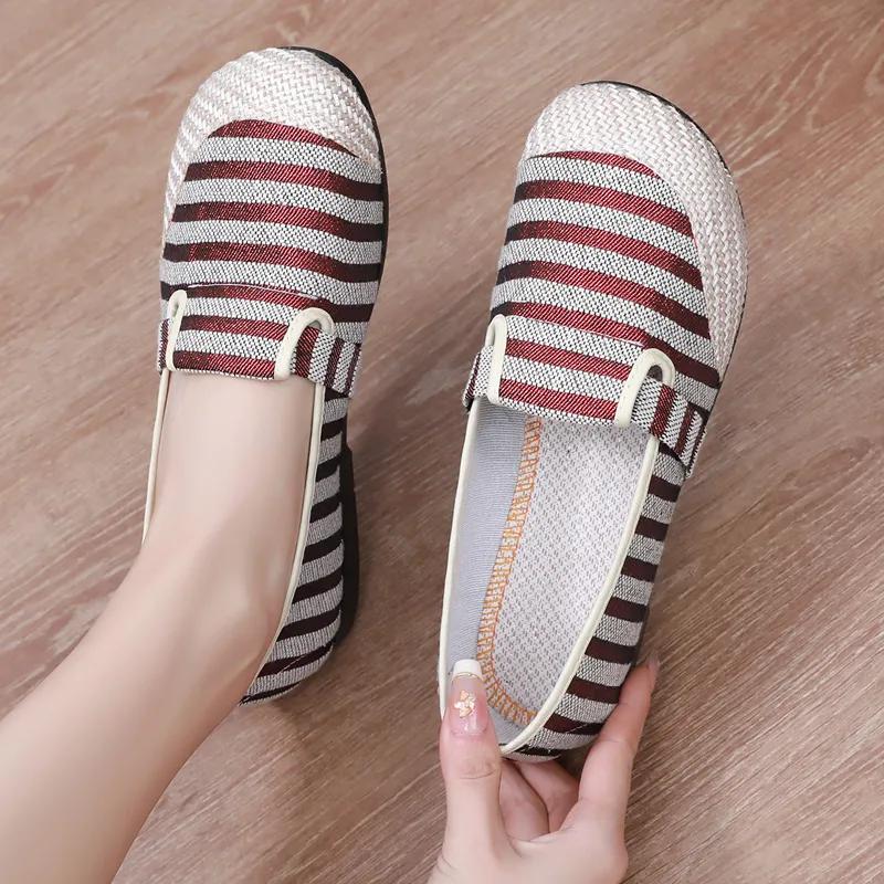 Cresfimix Sapatos Femininas женские милые легкие черные и серые разноцветные полосатые туфли на плоской подошве женские весенние и летние лоферы A16b