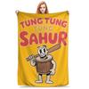 Italian Brainrot Tralalelo Tralala Tung Tung Tung Sahur Meme  Fuzzy Blankets  Novelty Throw Blanket for Home Plush Thin Quilt
