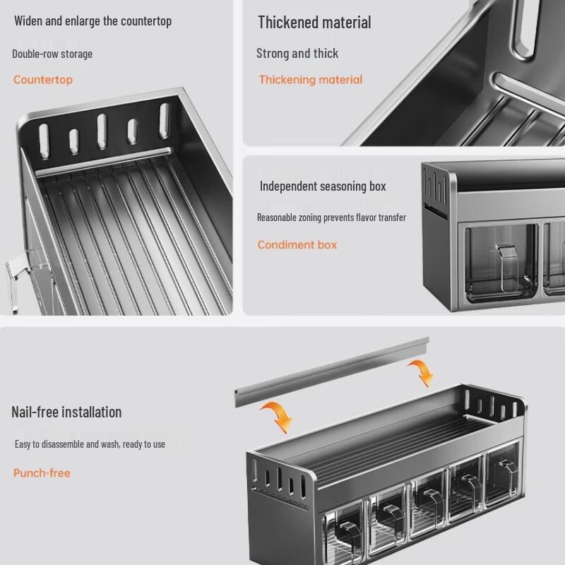 Yingbai Modern 3-Tier Tabletop Seasoning Storage Rack