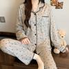 Red polka dot pajamas women's high-end spring and autumn cartoon shell embroidered edge long-sleeved loungewear set