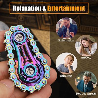 Спиннер-цепочка, Сенсорная велосипедная цепь EDC, Снятие стресса и тревоги, Металлический спиннер для пальцев и рук, Игрушки для детей и взрослых, СДВГ, Аутизм